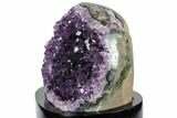 Tall, Amethyst Cluster With Wood Base - Uruguay #121480-3